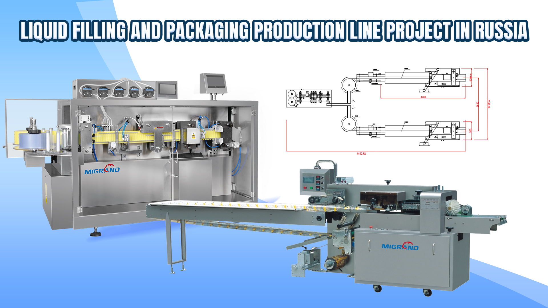 Россия - Жидкая наполнение герметизации и линии упаковки Flowpack